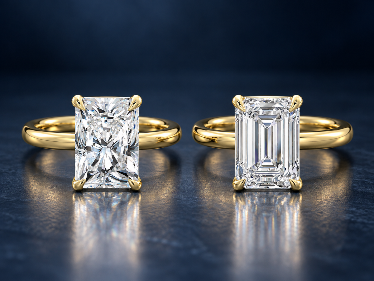 Radiant Cut vs Emerald Cut: Sparkle, Size, Clarity, Settings and Prices Compared