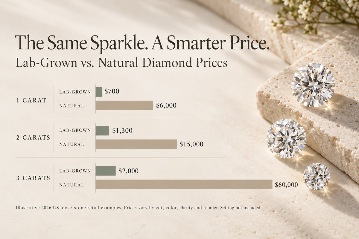 Lab-Grown Diamond Prices in 2026: What a Lab-Grown Diamond Costs by Carat, Shape, Color, Clarity and Cut