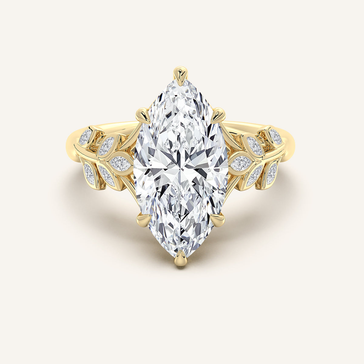 Image for Marquise Floral Low Profile Ring | 18k Yellow Gold