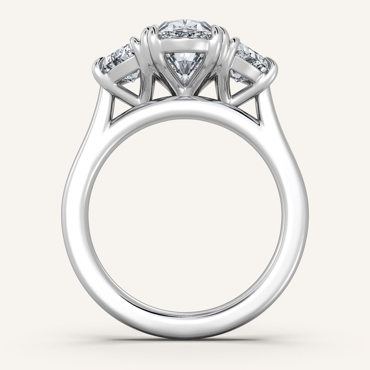 Image for Moval Three Stone Engagement Ring | Platinum