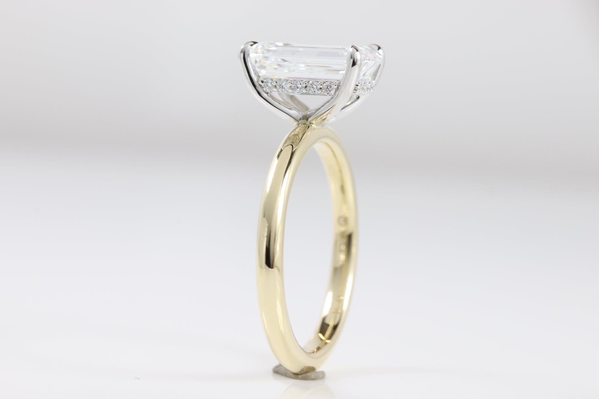 Belle Hidden Halo | 3.03ct D-VVS2 Emerald | 14k Two-Tone