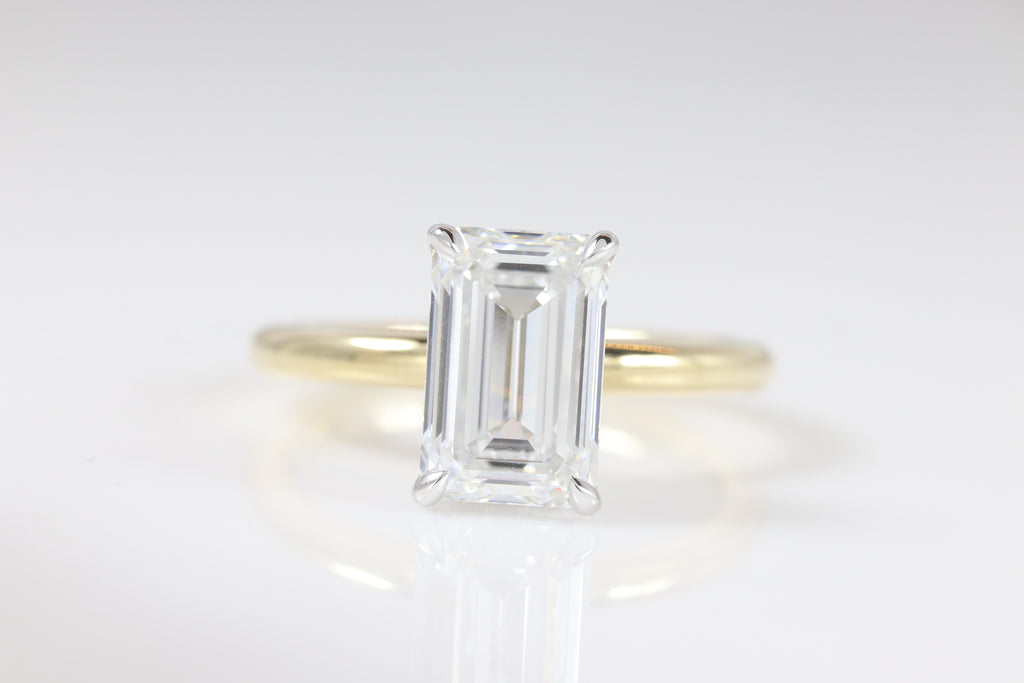Belle Hidden Halo | 3.03ct D-VVS2 Emerald | 14k Two-Tone