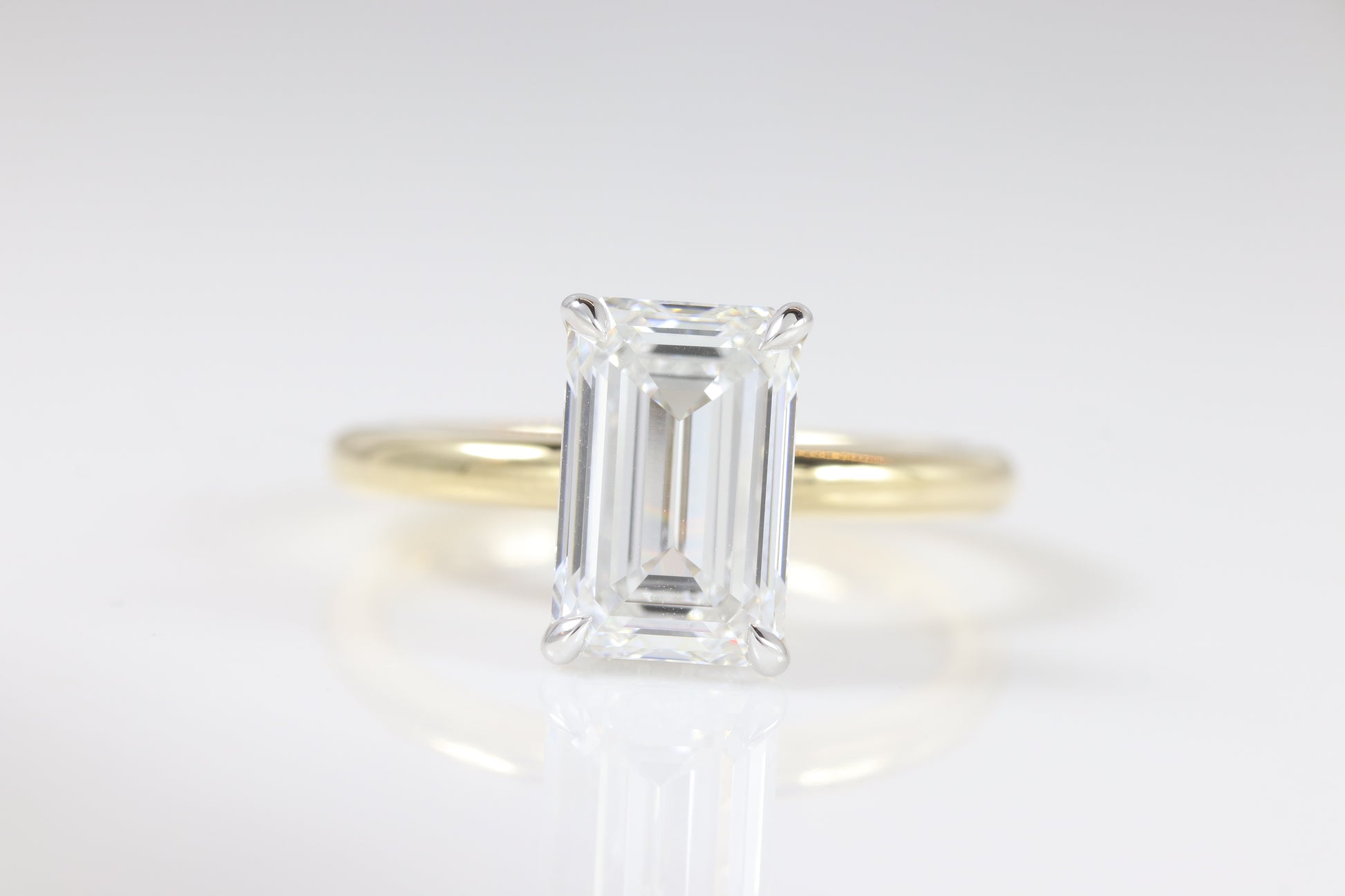Belle Hidden Halo | 3.03ct D-VVS2 Emerald | 14k Two-Tone