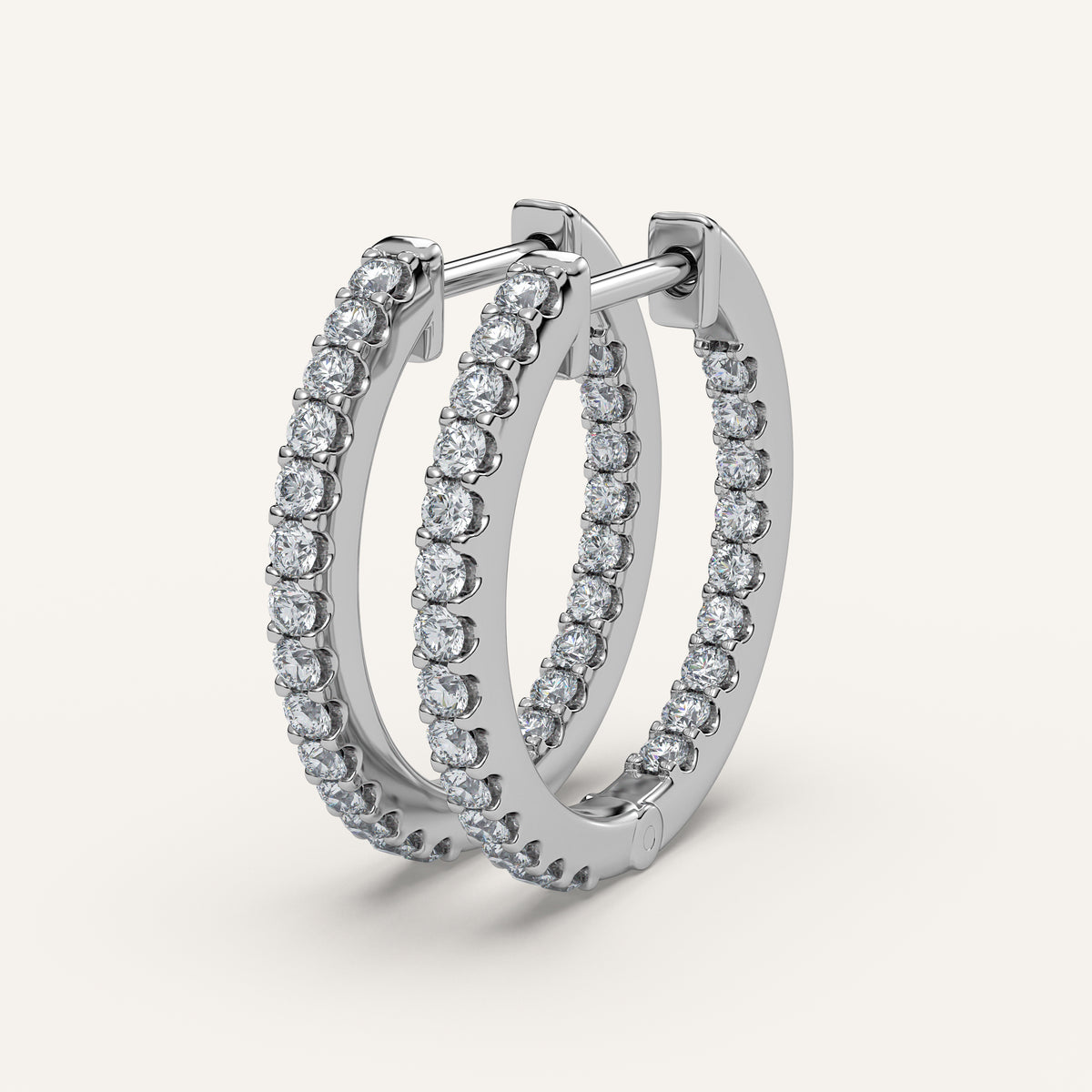 Inside-Out Diamond Hoop Earrings — 0.63 CTW in 14k White Gold (view 2)