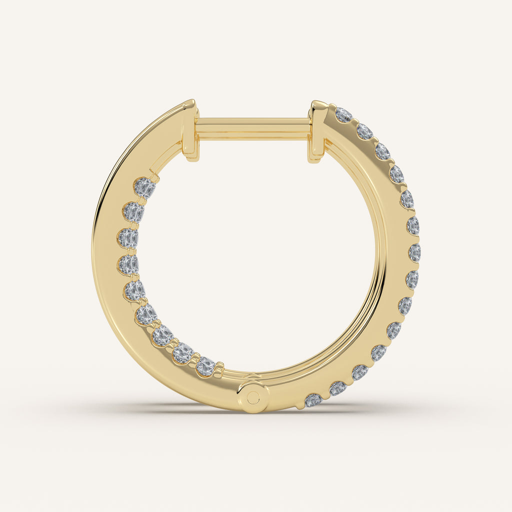 Inside-Out Diamond Hoop Earrings — 0.63 CTW in 14k Yellow Gold (view 4)