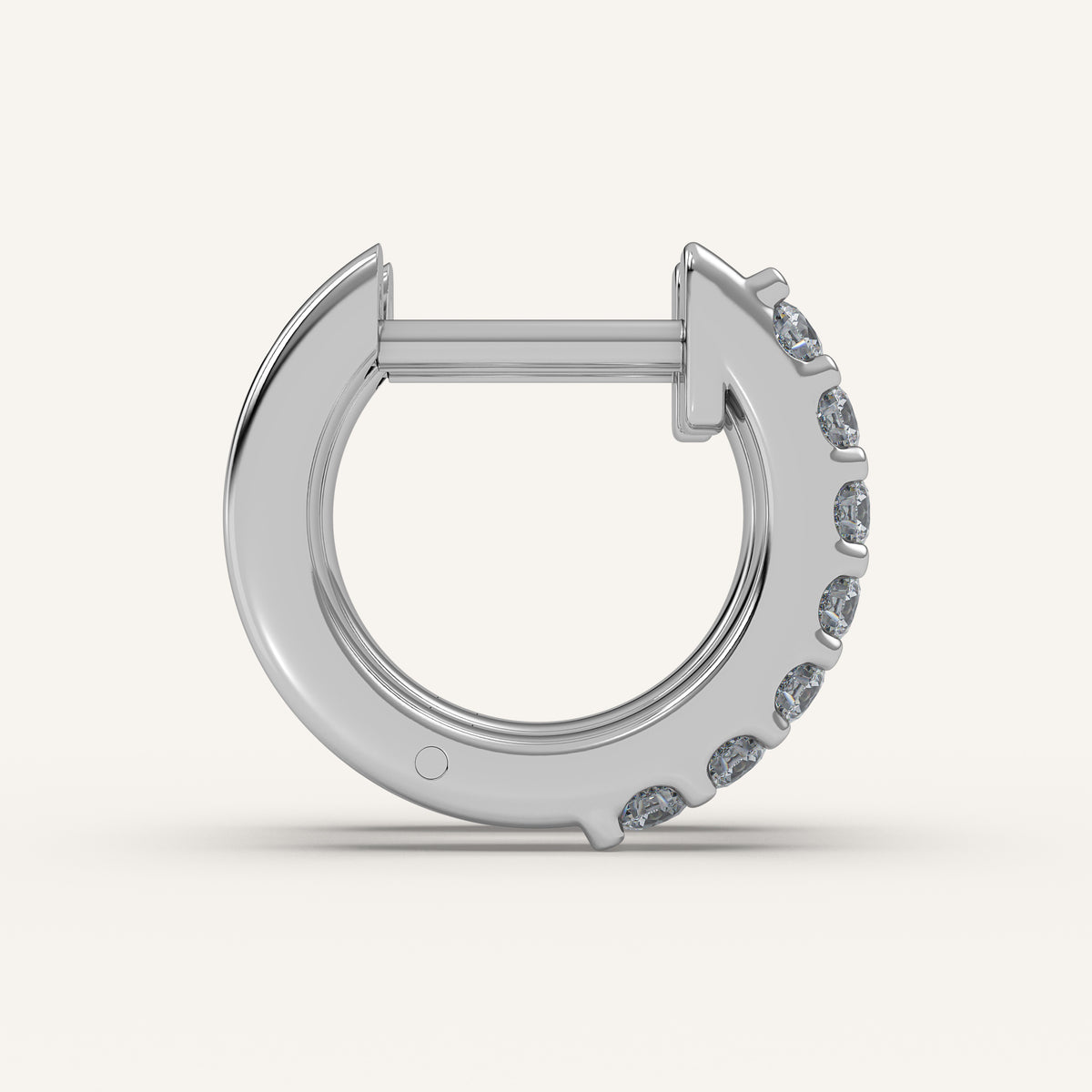 Petite Diamond Huggie Hoop Earrings — 0.25 CTW in 14k White Gold (view 4)