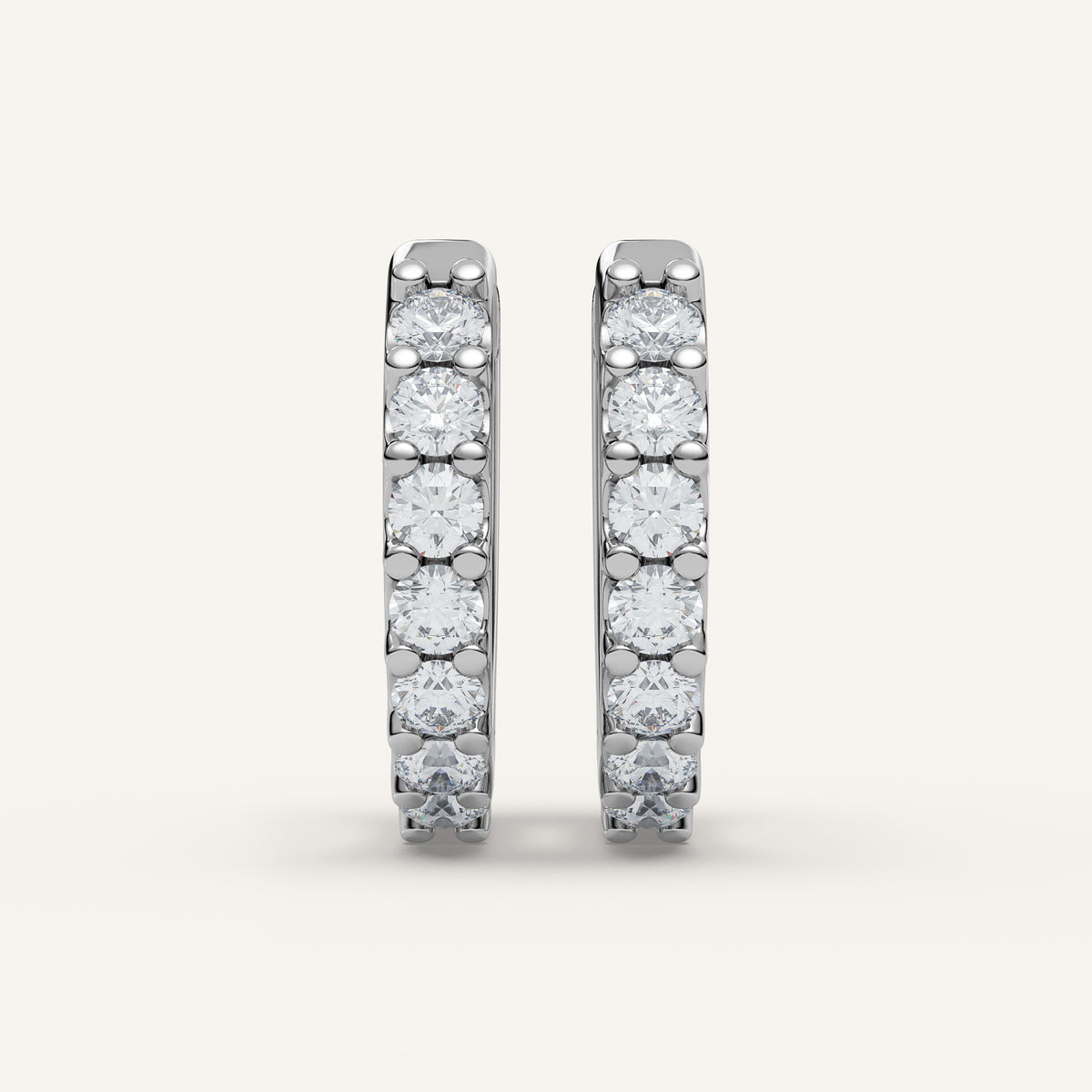 Petite Diamond Huggie Hoop Earrings — 0.25 CTW in 14k White Gold (view 1)