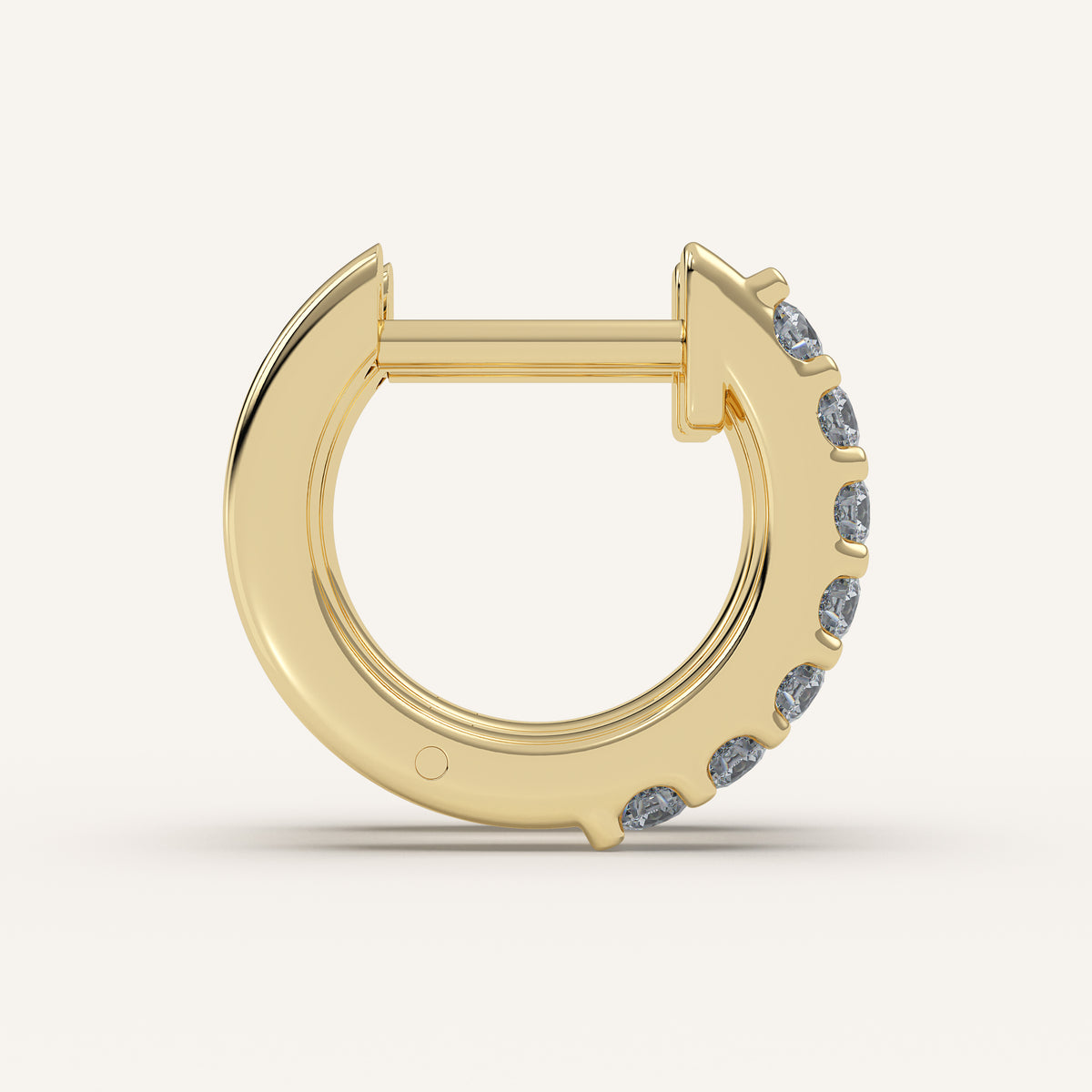 Petite Diamond Huggie Hoop Earrings — 0.25 CTW in 14k Yellow Gold (view 4)