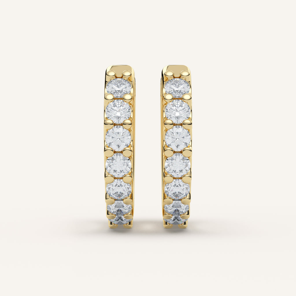 Petite Diamond Huggie Hoop Earrings — 0.25 CTW in 14k Yellow Gold (view 1)