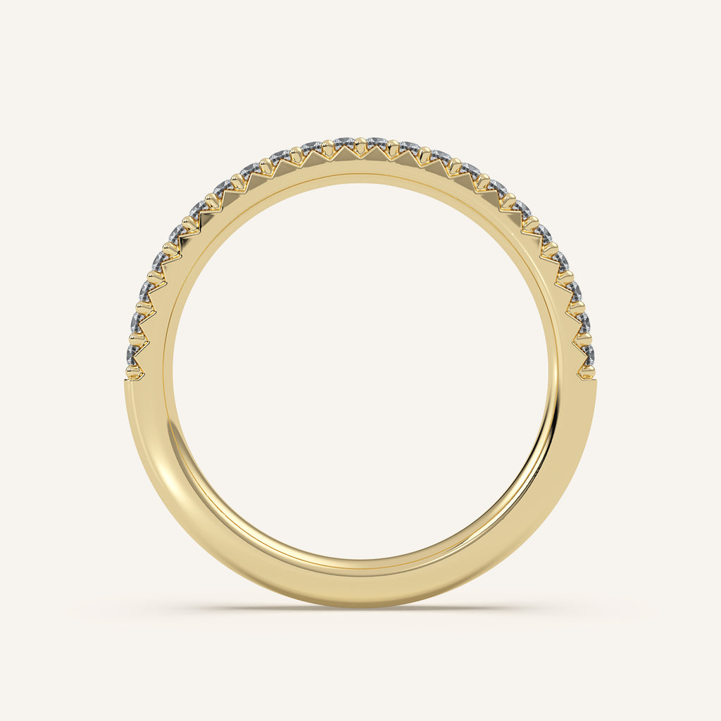 Pavé Diamond Half Eternity Band — 0.20 CTW in 14k Yellow Gold (view 4)