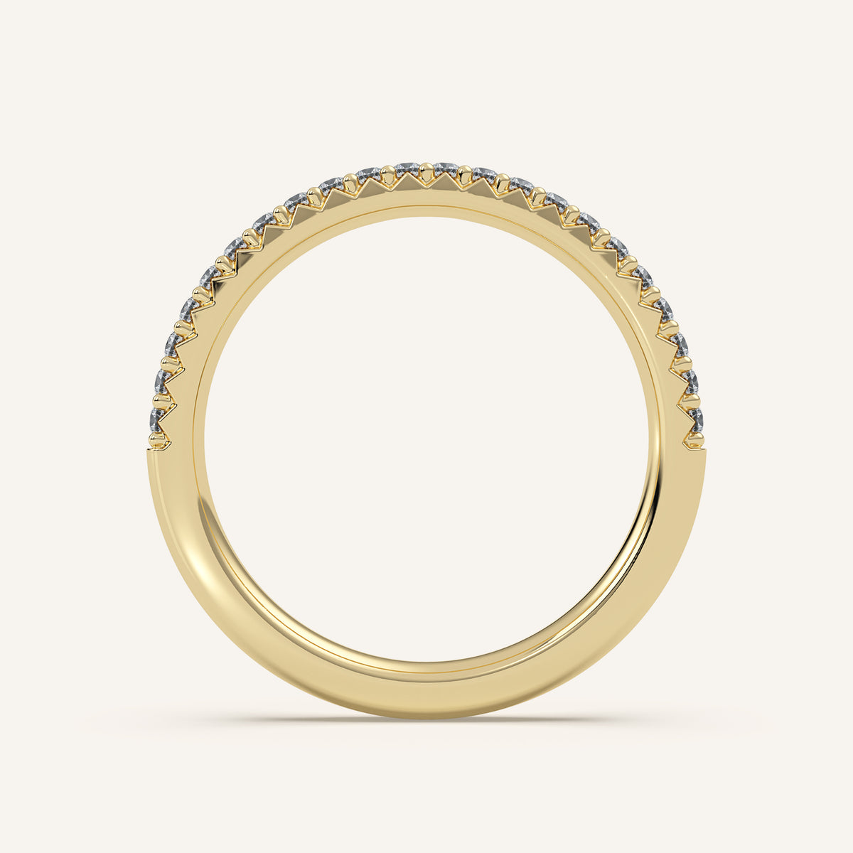 Pavé Diamond Half Eternity Band — 0.20 CTW in 14k Yellow Gold (view 4)