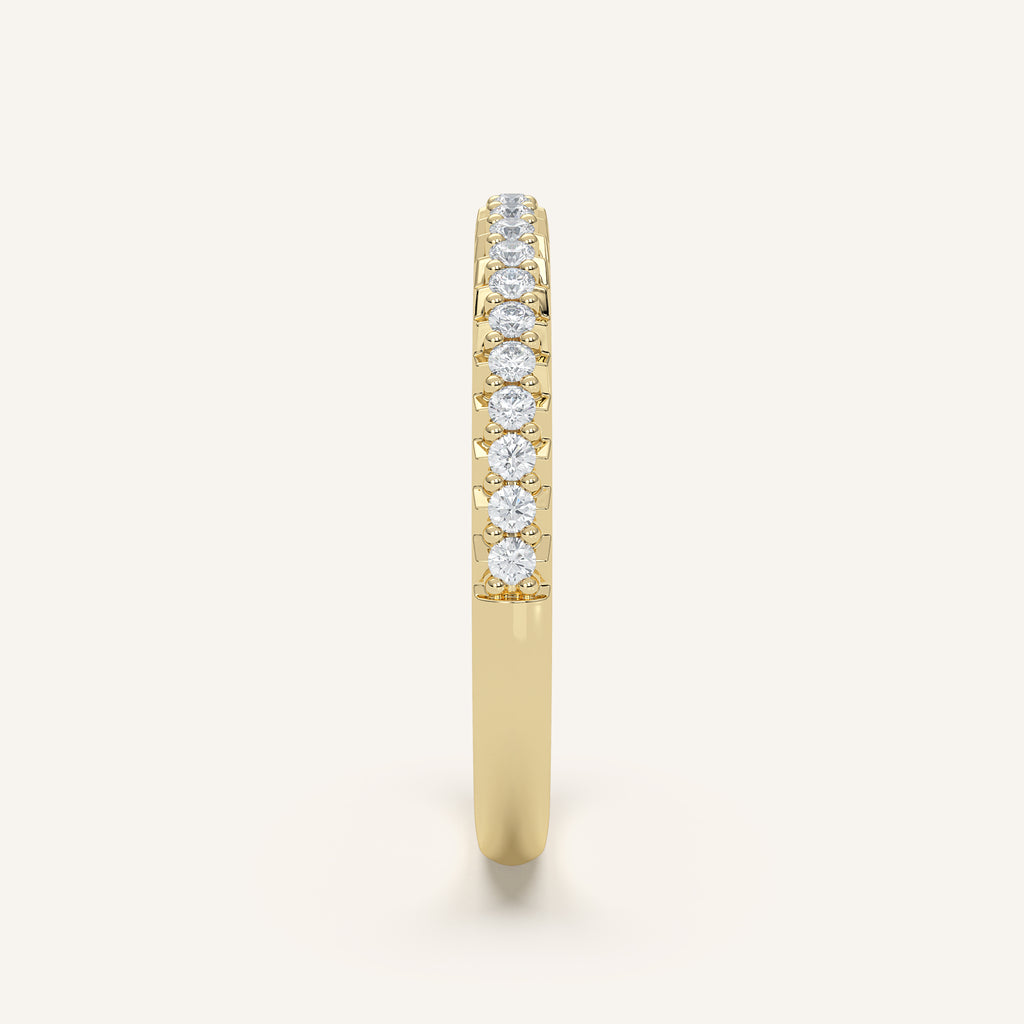 Pavé Diamond Half Eternity Band — 0.20 CTW in 14k Yellow Gold (view 3)