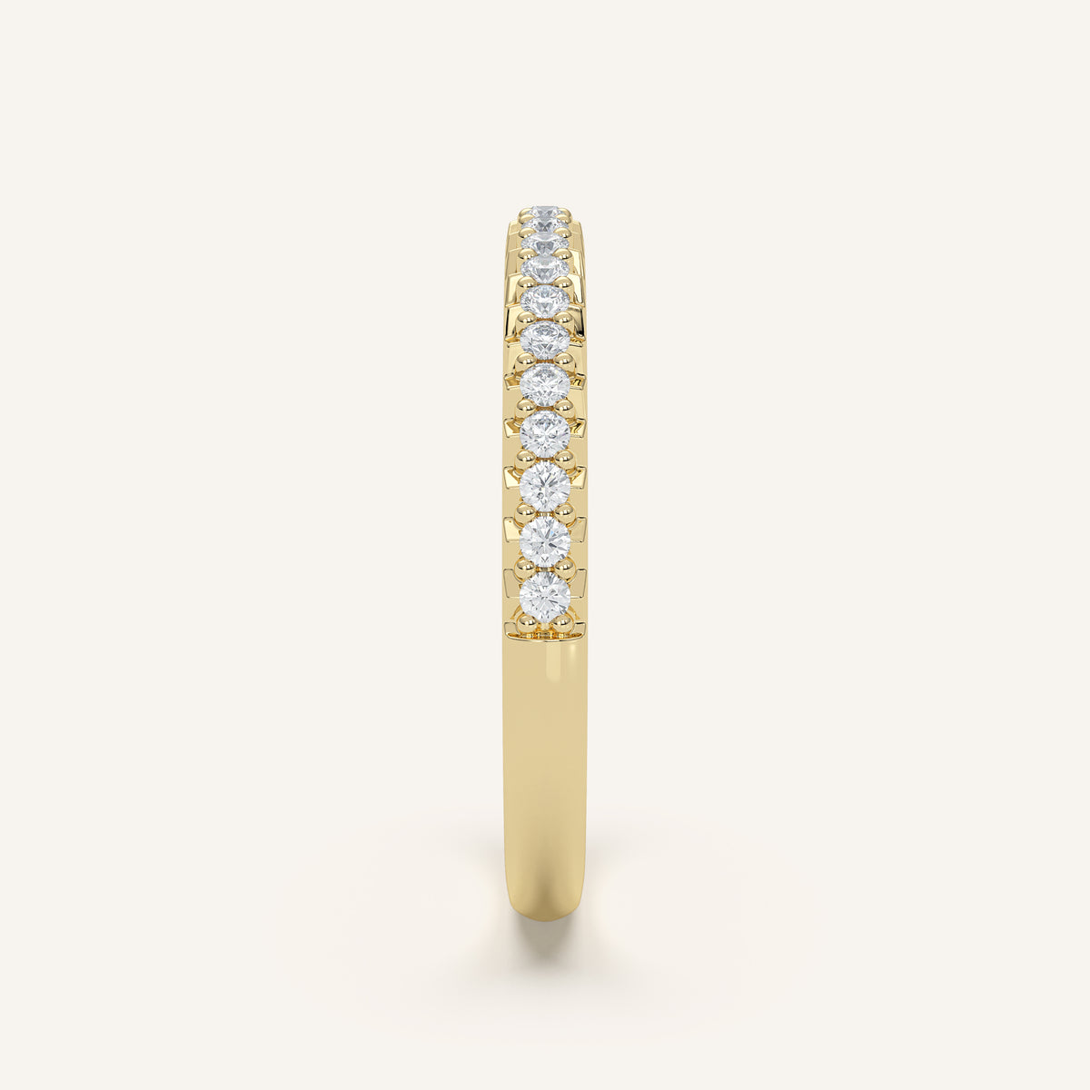 Pavé Diamond Half Eternity Band — 0.20 CTW in 14k Yellow Gold (view 3)