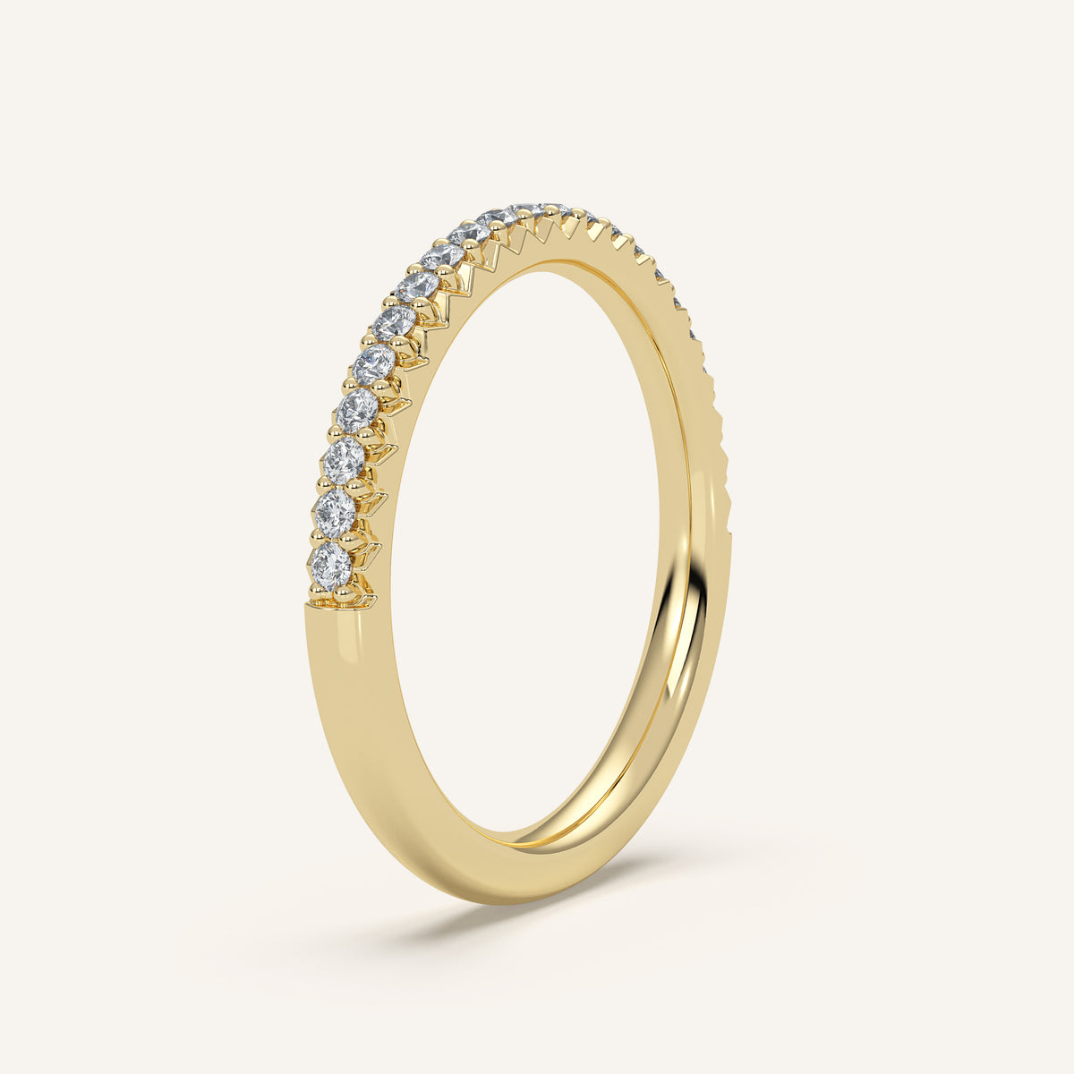 Pavé Diamond Half Eternity Band — 0.20 CTW in 14k Yellow Gold (view 2)