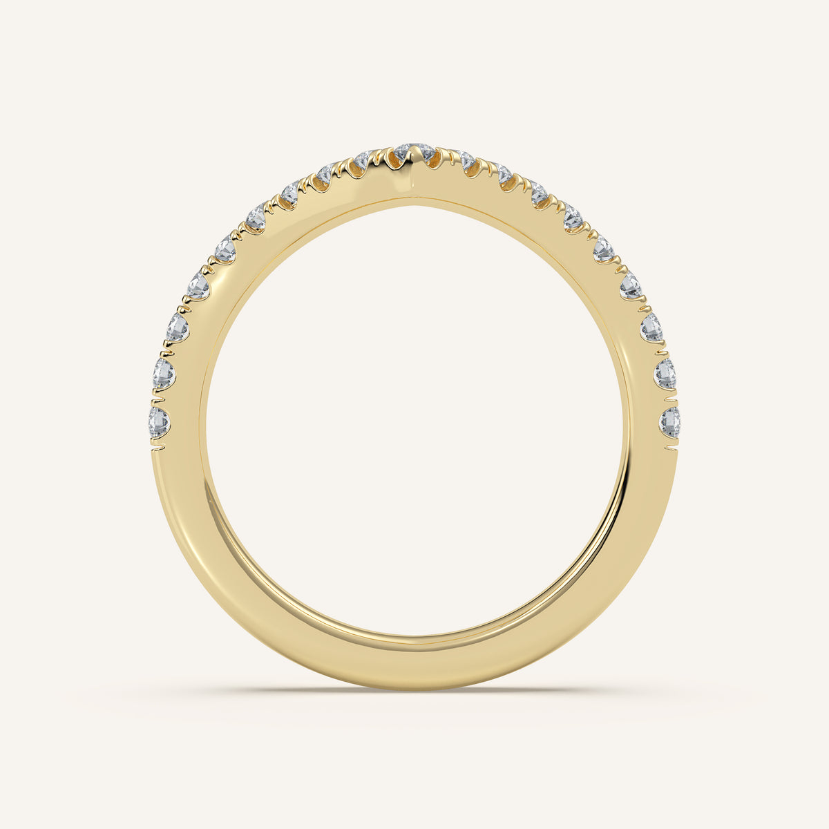 Chevron Wedding Band in 14k Yellow Gold (view 4)