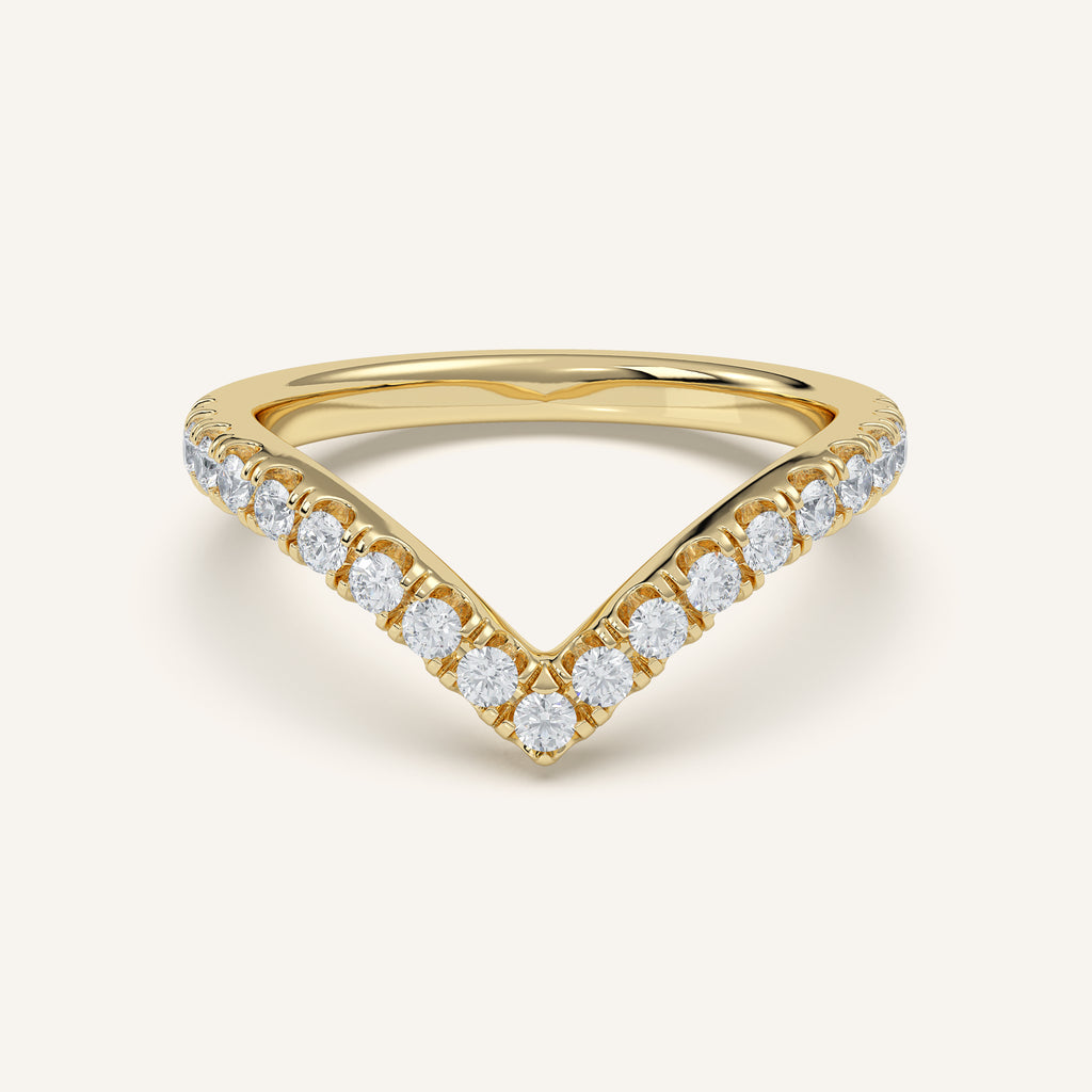 Chevron Wedding Band in 14k Yellow Gold (view 1)