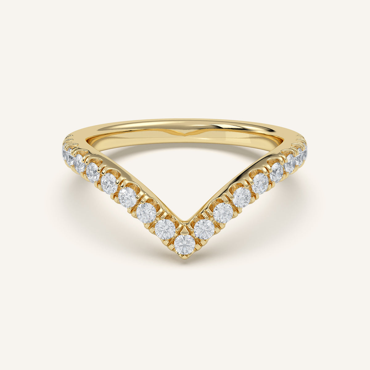 Chevron Wedding Band in 14k Yellow Gold (view 1)