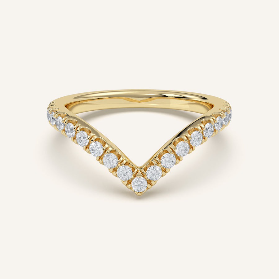 Chevron Wedding Band in 14k Yellow Gold (view 1)