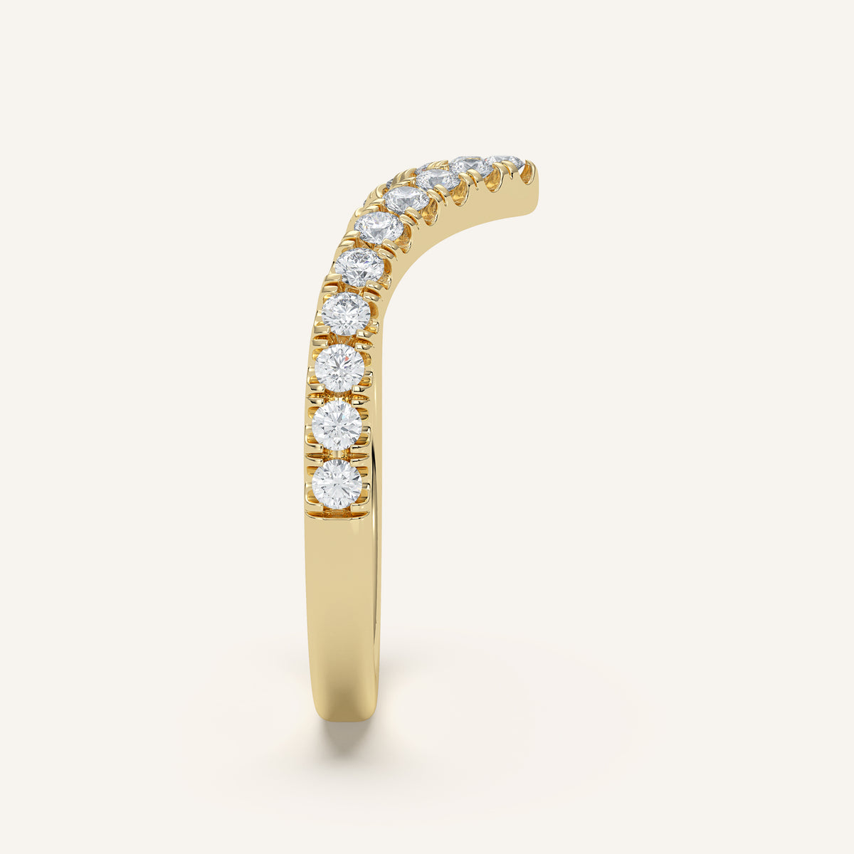 Chevron Wedding Band in 14k Yellow Gold (view 3)