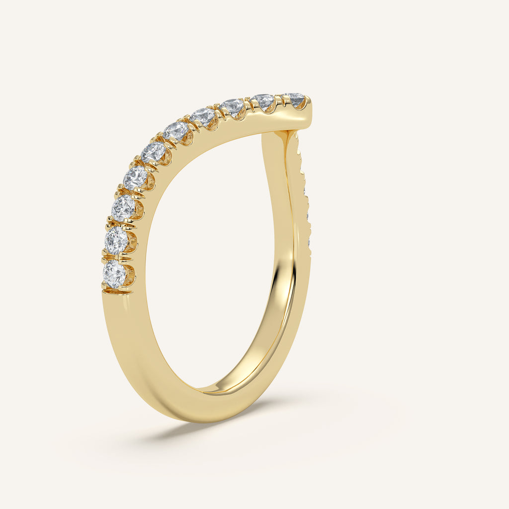Chevron Wedding Band in 14k Yellow Gold (view 2)