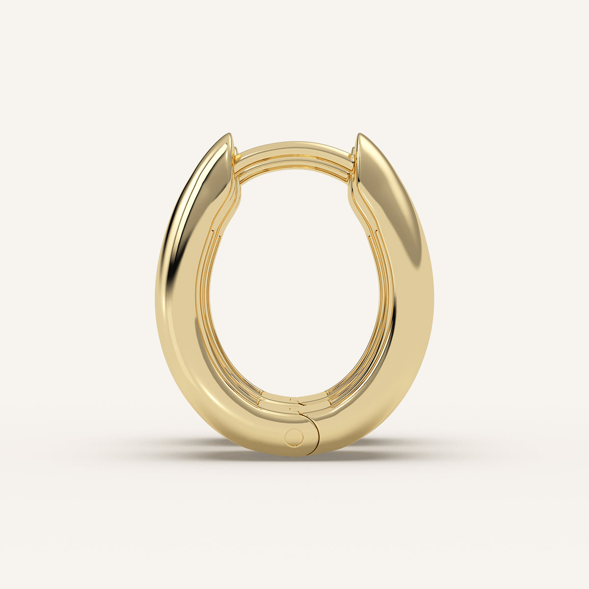 Chunky Gold Huggie Earrings in 14k Yellow Gold (view 4)