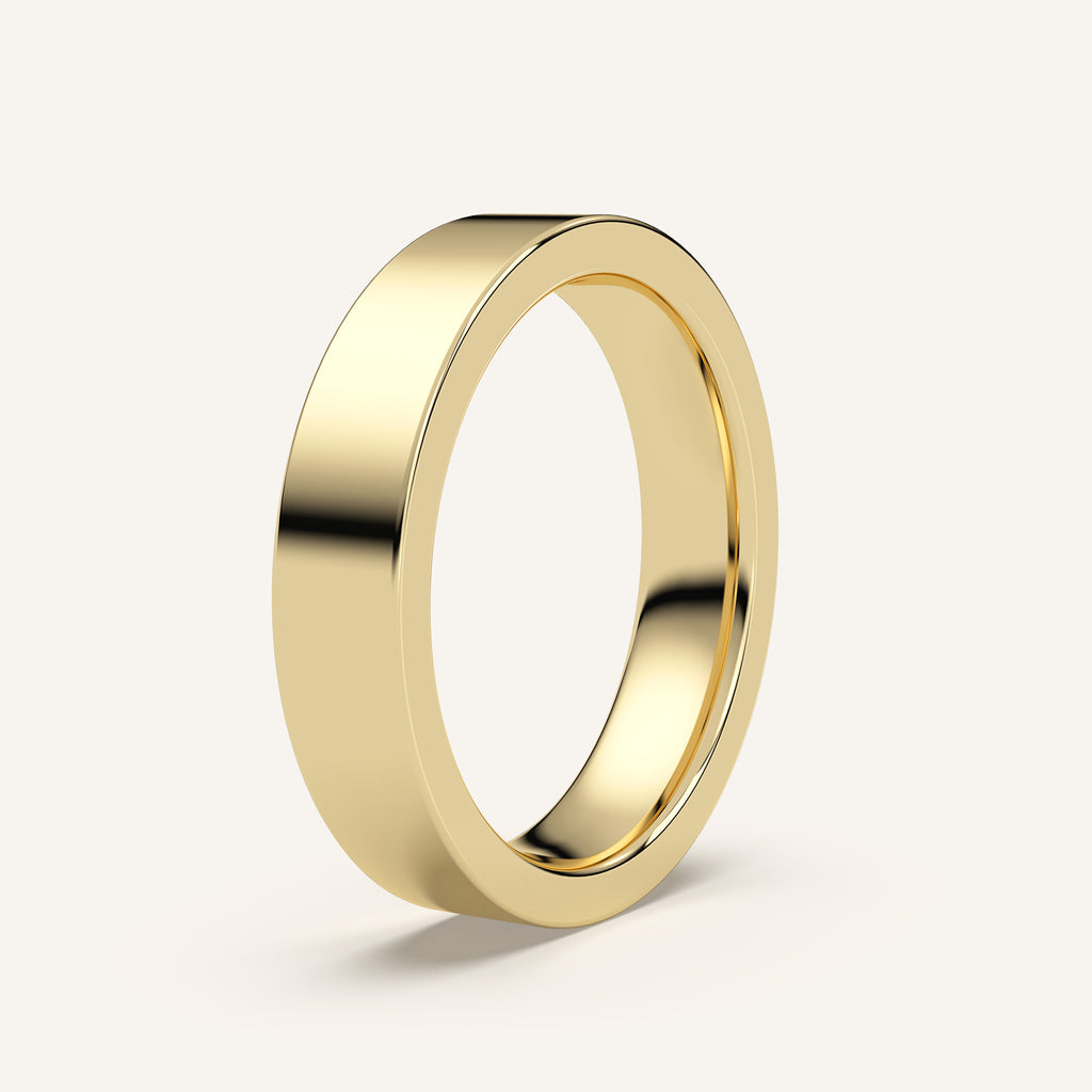 Gold Cigar Wedding Band — 4mm in 14k Yellow Gold (view 2)