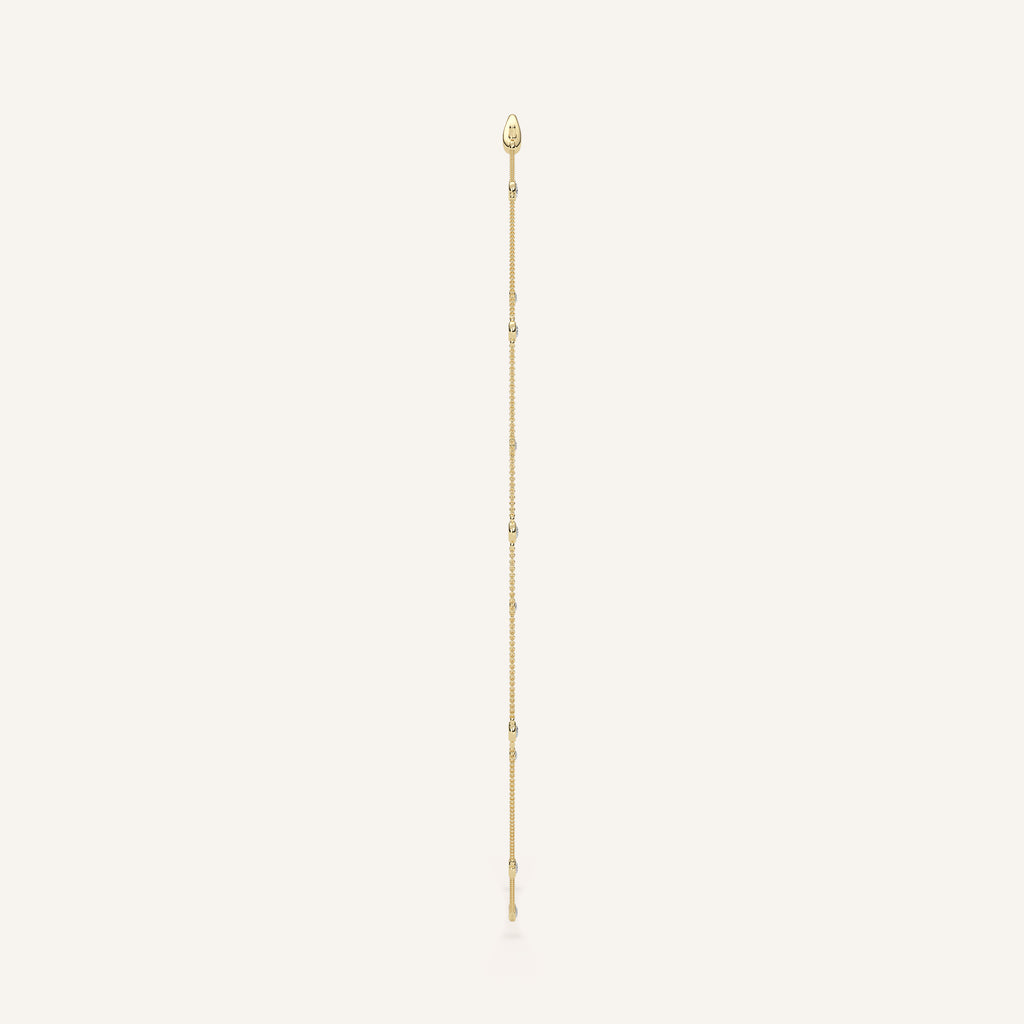 Bezel-Set Diamond Station Necklace — 0.50 CTW in 14k Yellow Gold (view 3)