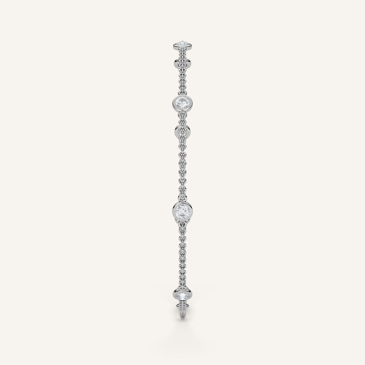 Bezel-Set Diamond Station Bracelet — 0.50 CTW in 14k White Gold (view 3)