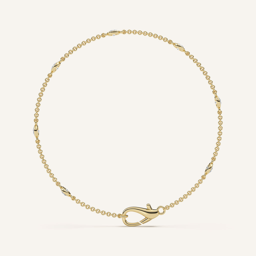 Bezel-Set Diamond Station Bracelet — 0.50 CTW in 14k Yellow Gold (view 4)