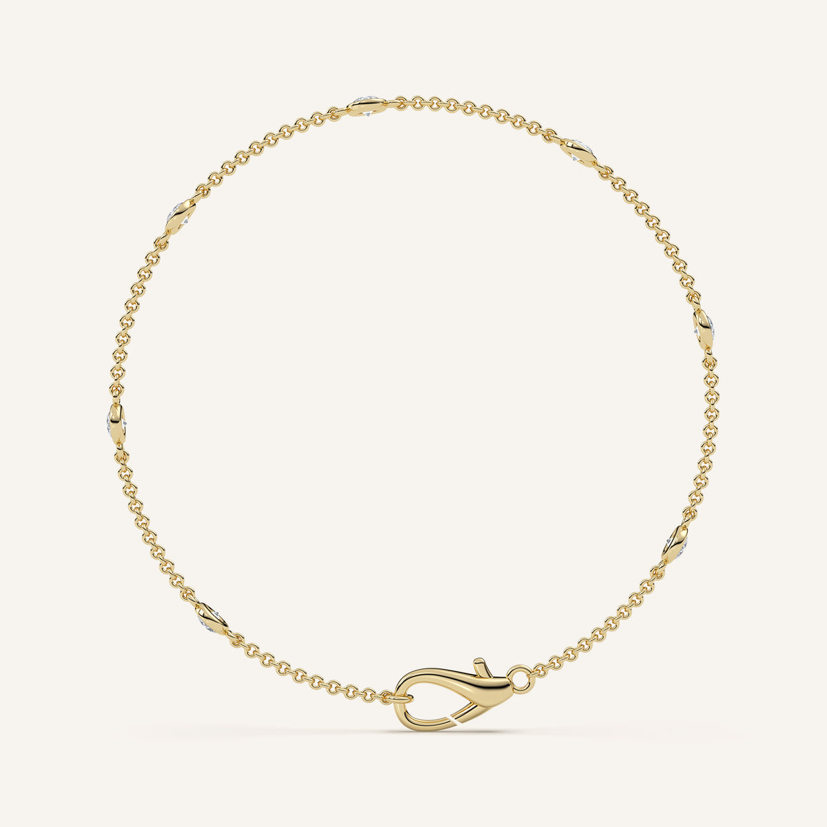 Bezel-Set Diamond Station Bracelet — 0.50 CTW in 14k Yellow Gold (view 4)