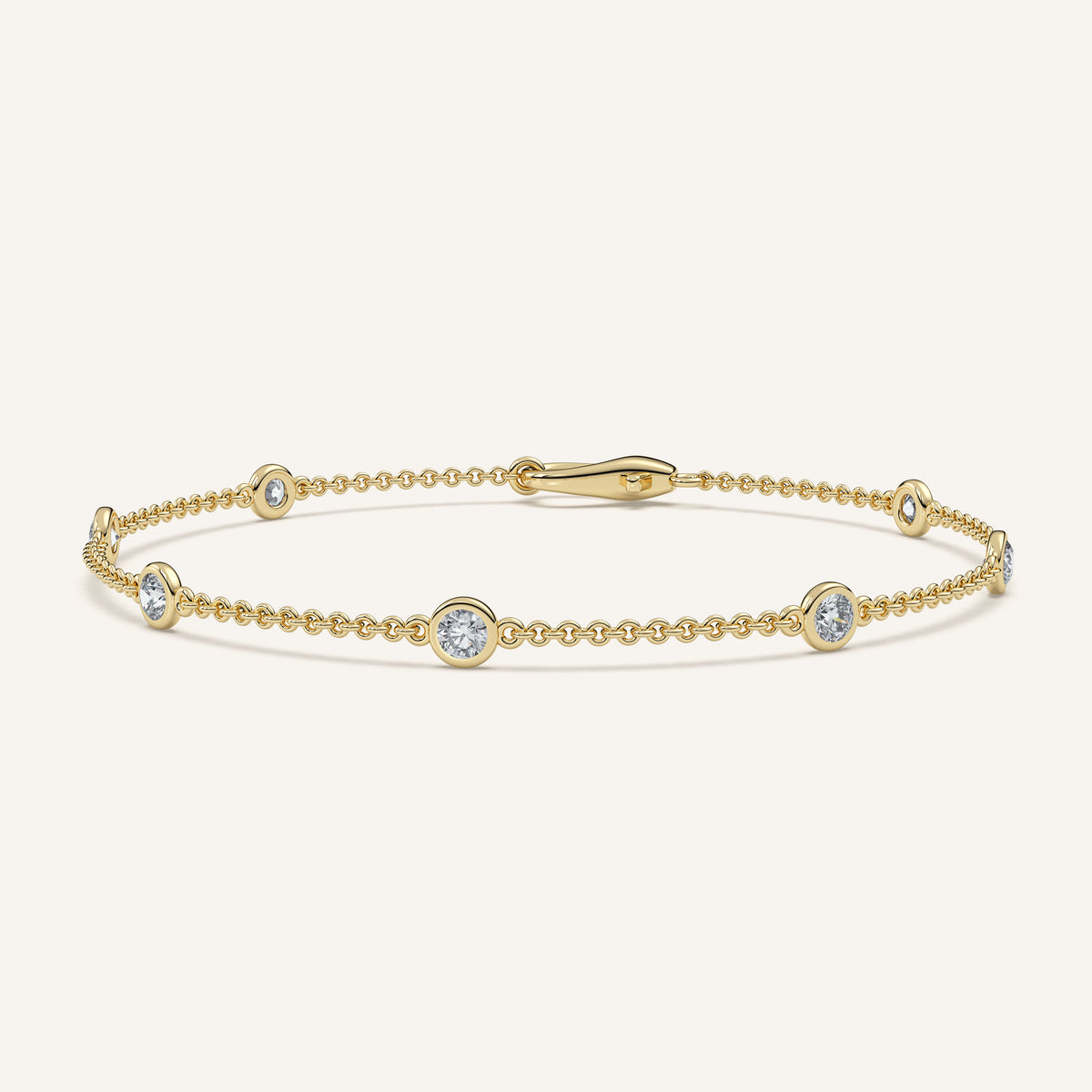 Bezel-Set Diamond Station Bracelet — 0.50 CTW in 14k Yellow Gold (view 1)