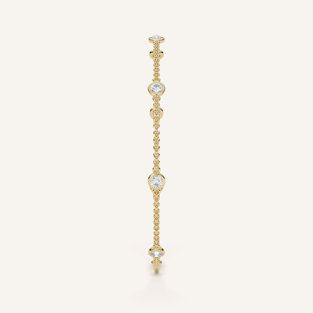 Bezel-Set Diamond Station Bracelet — 0.50 CTW in 14k Yellow Gold (view 3)