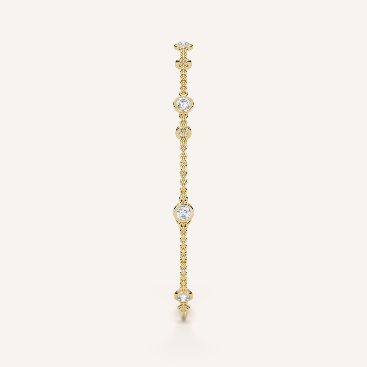 Bezel-Set Diamond Station Bracelet — 0.50 CTW in 14k Yellow Gold (view 3)