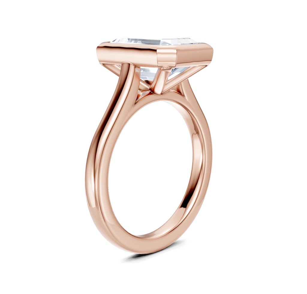 Image for Cathedral Bezel Set Engagement Ring | 18k Rose Gold