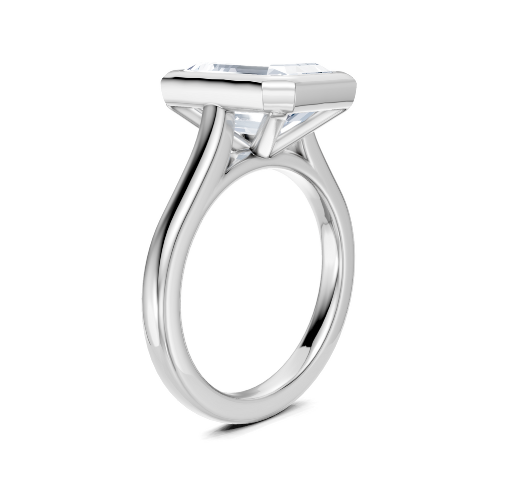Image for Cathedral Bezel Set Engagement Ring | 14k White Gold