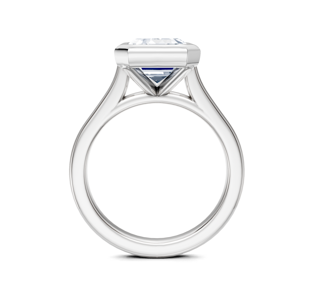 Image for Cathedral Bezel Set Engagement Ring | 18k White Gold