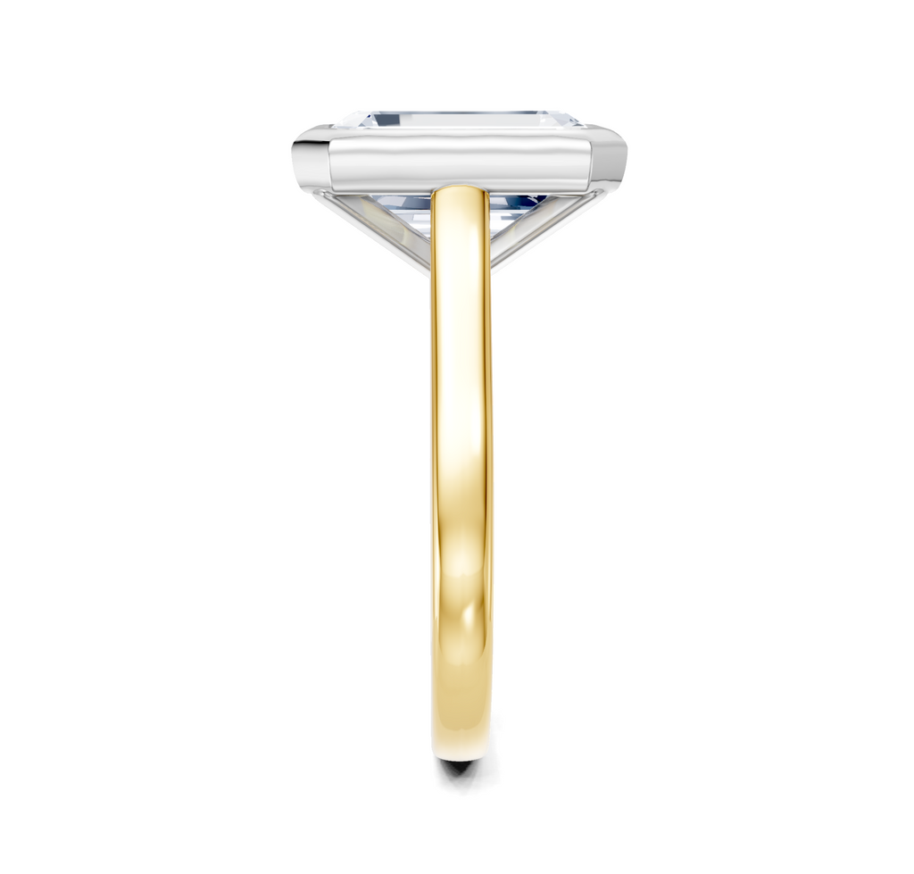 Image for Cathedral Bezel Set Engagement Ring | 18k Two Tone