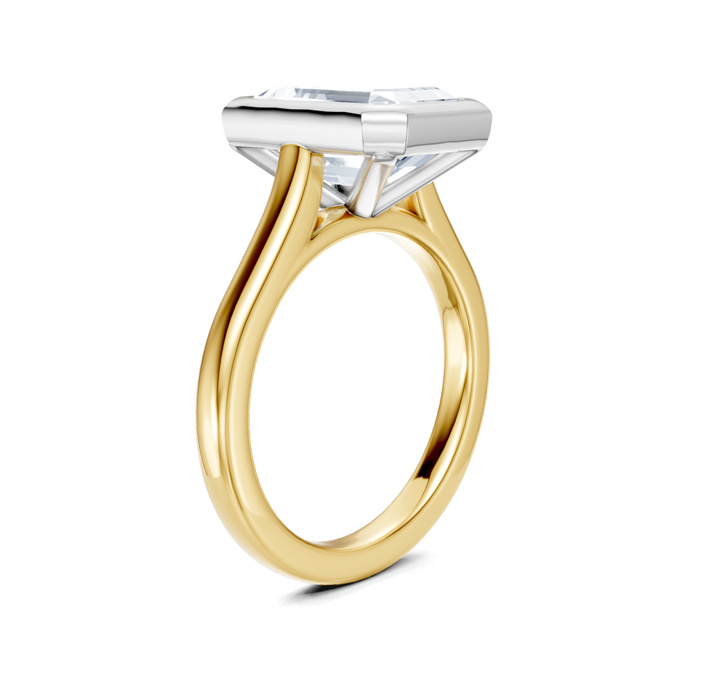 Image for Cathedral Bezel Set Engagement Ring | 18k Two Tone