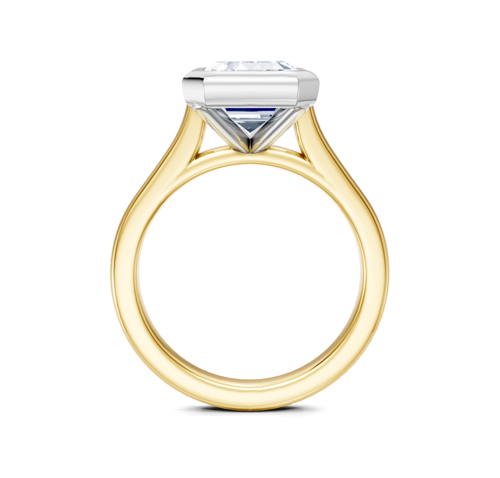 Image for Cathedral Bezel Set Engagement Ring | 18k Two Tone