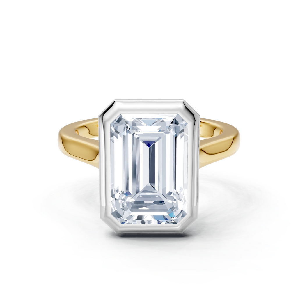 Image for Cathedral Bezel Set Engagement Ring | 18k Two Tone