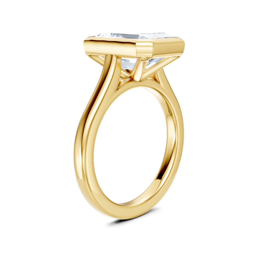 Image for Cathedral Bezel Set Engagement Ring | 14k Yellow Gold