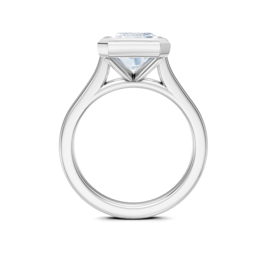 Image for Cathedral Bezel Set Engagement Ring | 18k White Gold