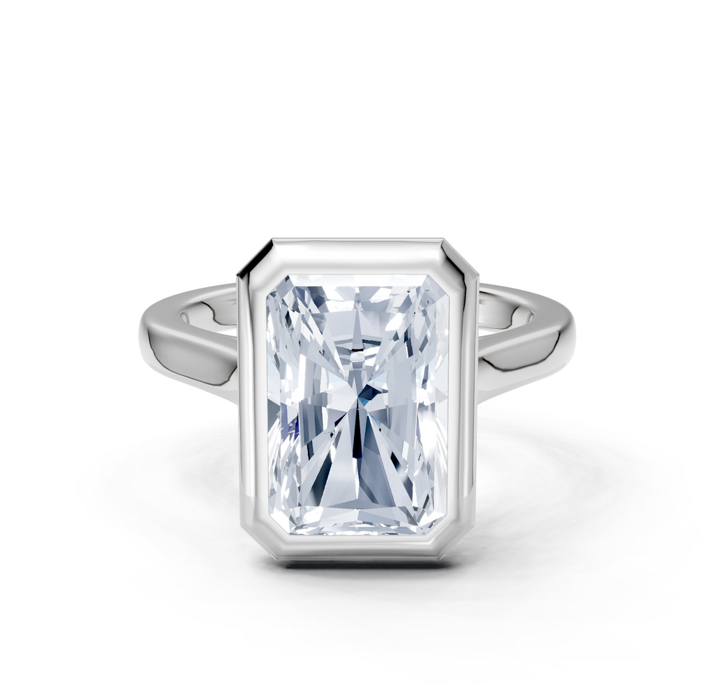 Image for Cathedral Bezel Set Engagement Ring | 18k White Gold