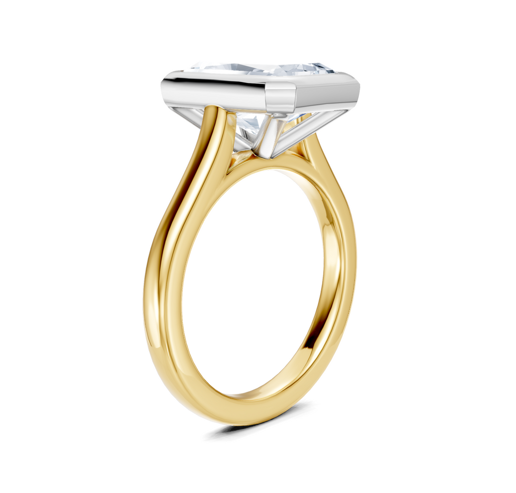 Image for Cathedral Bezel Set Engagement Ring | 18k Two Tone