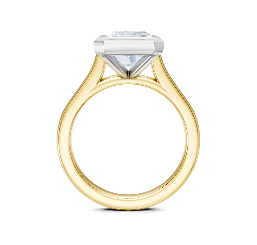 Image for Cathedral Bezel Set Engagement Ring | 18k Two Tone