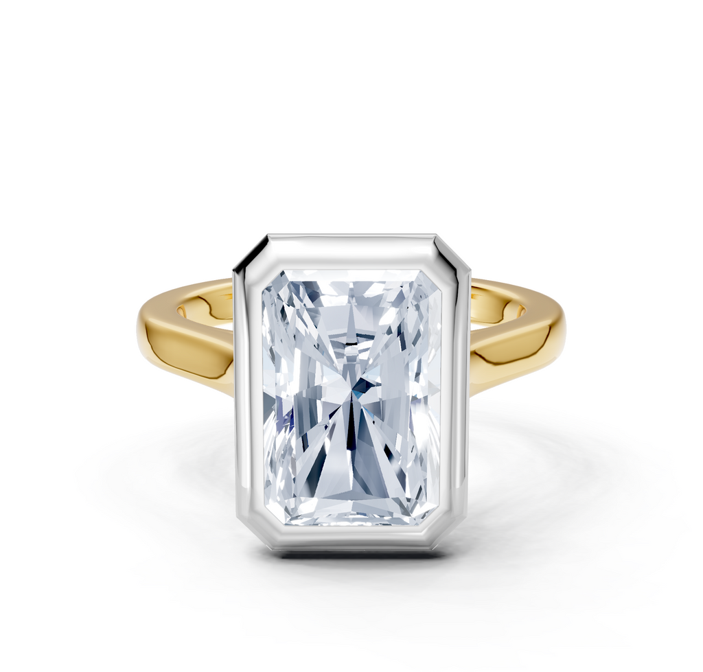 Image for Cathedral Bezel Set Engagement Ring | 18k Two Tone