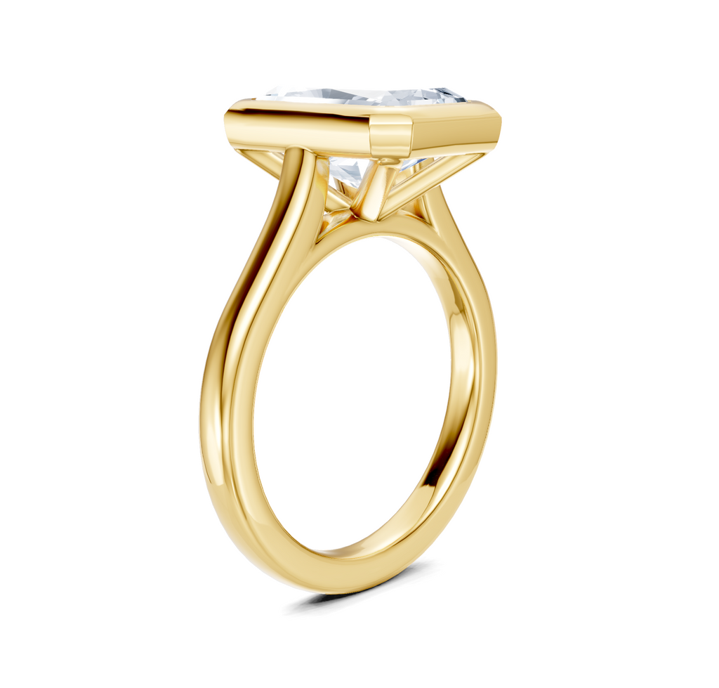 Image for Cathedral Bezel Set Engagement Ring | 18k Yellow Gold