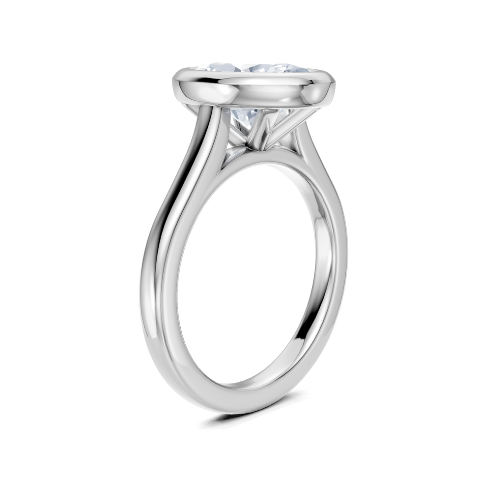 Image for Cathedral Bezel Set Engagement Ring | 18k White Gold