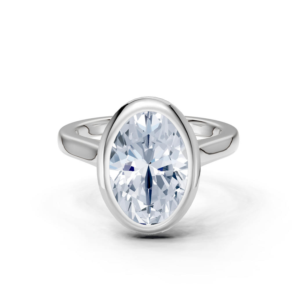 Image for Cathedral Bezel Set Engagement Ring | 14k White Gold