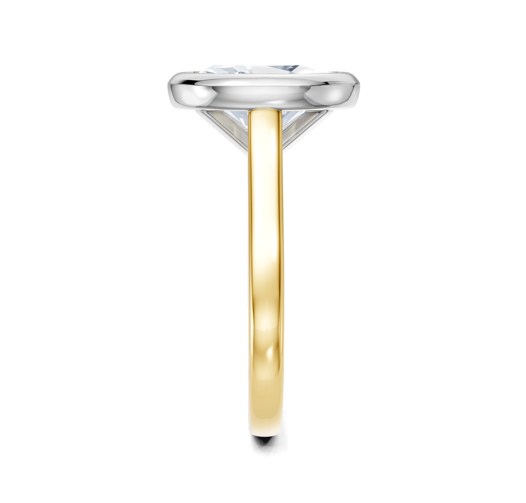 Image for Cathedral Bezel Set Engagement Ring | 14k Two Tone